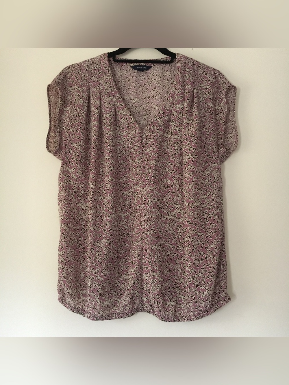 Lands’ End Floral V-Neck Top